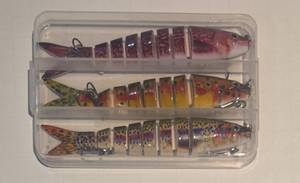 lot 16595 image: Fishing Lure Set with Three Colorful Spoon Lures - Retail $19