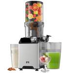 Cold Press Juicer, Wide Feed Chute Juicer Machines, Stainless Steel Slow Masticating Juicers Easy to Clean, Vegetables & Fruits Juice Extractor, High Juice Yield, Silver Knob - Retail: $146