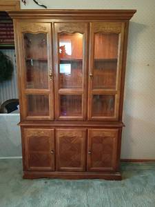 lot 900 image: China Cabinet.  Glass Front with Light.   75 x 51 x 15