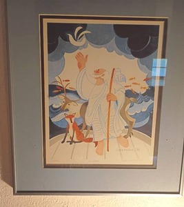 lot 907 image: Framed Art.   Rie Munoz.   Noah.  731750.   17 x 14