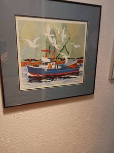 lot 909 image: Framed Art.   Rie Munoz.    Coming Home.   138750.  18 x 20