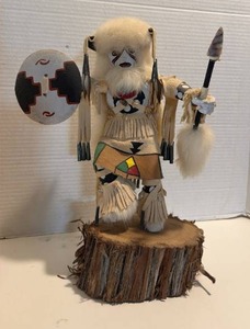 lot 1002 image: Buffalo Warrior Kachina doll