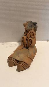 lot 1022 image: Hand Carved Clay Figurine