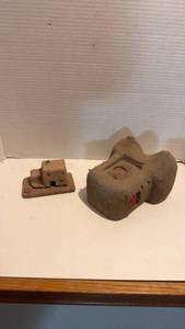 lot 1023 image: Clay candle and incense burner