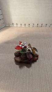 lot 1040 image: Norman Brumm Enamel On Copper Yellow Flowers On Wood Signed