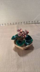 lot 1054 image: Vintage Bovano of Cheshire enamel on copper floral sculpture