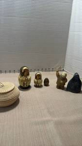 lot 1063 image: Russian nesting dolls, hand carved figurines and more