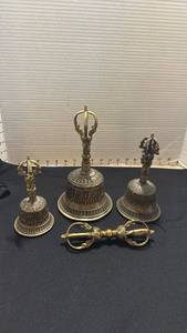 lot 1072 image: Brass bells and more