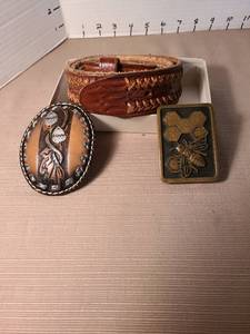 lot 1161 image: Leather belt with buckles