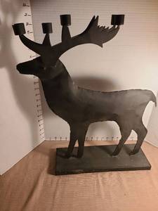 lot 1180 image: Metal Reindeer Candle Holder with Four Candle Cups, 21in tall
