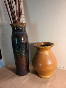 lot 1191 image: 2 signed pottery vases