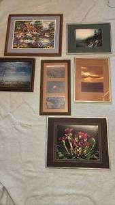 lot 1400 image: Collection of Framed Art Prints and Needlepoint. Largest is 16x20