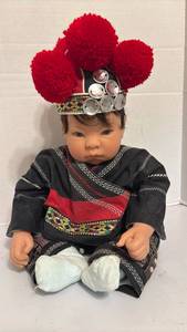 lot 1457 image: Asian Cultural Doll in Traditional Folk Costume with Ceremonial Headdress