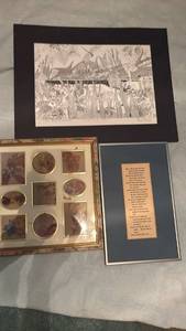 lot 1510 image: Framed Art Pressed Flowers and Botanical Print by Alice French