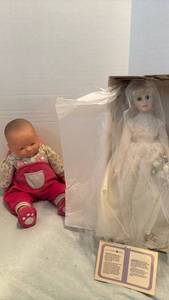 lot 1531 image: Associated Dollmakers Bridal Doll and Baby Doll