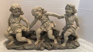 lot 1532 image: Toscano Three Children Playing Tug of War Sculpture