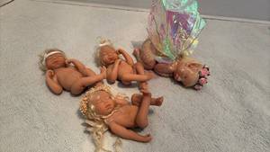 lot 1534 image: Collection of Reborn Baby Dolls with Fairy Wings and Accessories