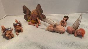 lot 1541 image: Fantasy Baby Fairy Figurines OOAK with Clay Polymer