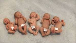 lot 1546 image: Realistic Newborn Baby Polymer Clay Mini