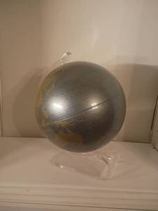 lot 1602 image: Vintage Replogle Diamond Marquise Globe on a Curved, Clear Stand