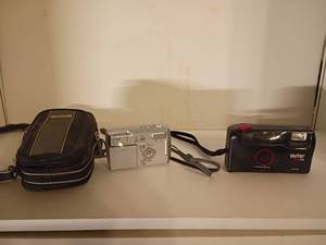 lot 1666 image: Pentax Digital Camera with Case and Vivitar Camera