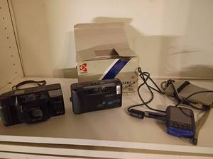 lot 1667 image: Fuji Digital Camera with Case and Other Cameras