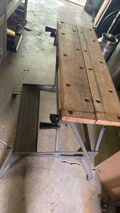 lot 2104 image: Portable Folding Woodworking Workbench with Vise