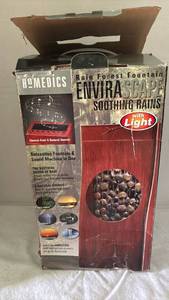 lot 2110 image: HoMedics Envirascape Rain Forest Fountain with Sound Machine and Light