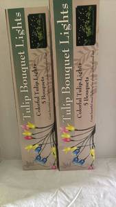 lot 2111 image: Tulip Bouquet Lights Colorful Indoor String Lights Qty 2