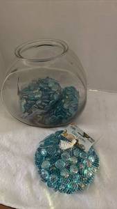 lot 2116 image: Fish Bowl with 6lbs Glass Gems