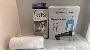 lot 2127 image: Medical Support Bundle - Cervical Collar and Posture Corrector Set