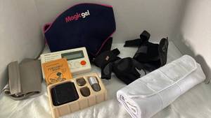 lot 2129 image: Omron Blood Pressure Monitor with Fukuoku 9000 Personal Massager and Accessories