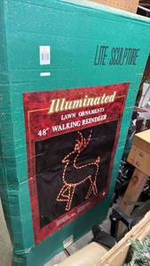 lot 2200 image: Illuminated 48 in walking reindeer yard decor