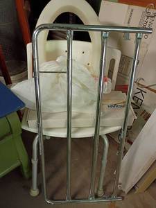 lot 2313 image: Medical Equipment.   Shower chair, toilet seat riser, bed rail and more