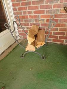 lot 3106 image: Wrought Iron Wood Holder.  For fireplaces.  Wood NOT included