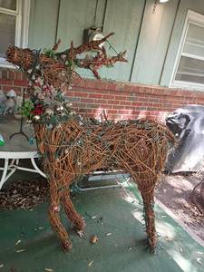 lot 3127 image: 5ft. Reindeer made from Twigs.  With lights