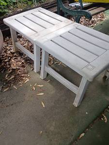 lot 3134 image: 2 Outdoor Tables.  15 x 18 x 20