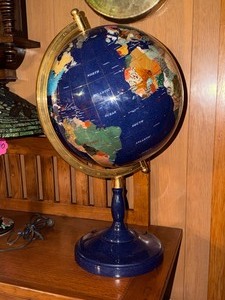 26in. tall Blue Gemstone Globe.   Very nice and very HEAVY
