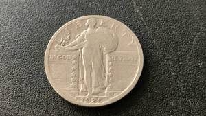 lot 3 image: 1925 Standing Liberty Quarter Dollar Silver Coin 90% Silver
