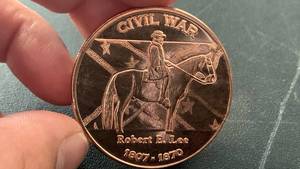 lot 8 image: 1 oz 999 Fine Copper Round Civil War Robert E. Lee Design