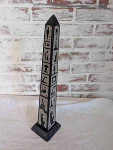 lot 3010 image: Egyptian Obelisk with Hieroglyphic Carvings - 19 in