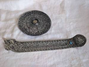 lot 3027 image: Tibetan Silver Incense Holders - 2 ct