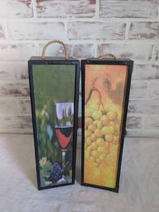 lot 3047 image: Wooden Wine Bottle Presentation Box Set - 2 ct