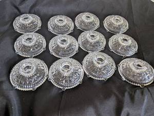 lot 4015 image: Anchor Hocking Cut Glass Candle Holders -12 ct