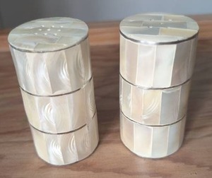 lot 5057 image: Bombay Mother of Pearl Salt and Pepper Shakers