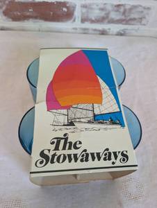 lot 5063 image: The Stowaways Blue Glass Tumbler Set- 4 ct