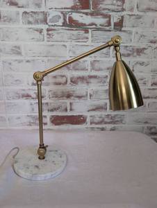 lot 6011 image: World Market Marble and Gold Task Lamp&nbsp Newtags $59.99
