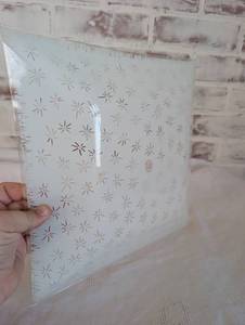 lot 6027 image: Vintage Square Glass Light Cover Small Brass Finial