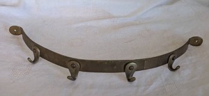 lot 6029 image: Brass Wall Mounted Coat Hook Rack