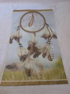 lot 6034 image: Native American Dreamcatcher with Feathers and Beads